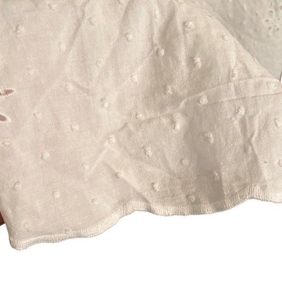 MATILDA JANE EMBROIDERED SPLIT NECK POINTELLE COTTON BLOUSE SIZE LARGE FLORAL - Picture 15 of 16